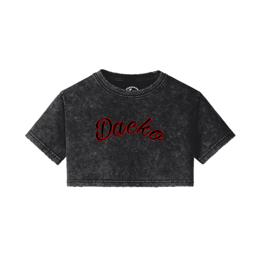 Dacko Premium Faded Black Crop Top